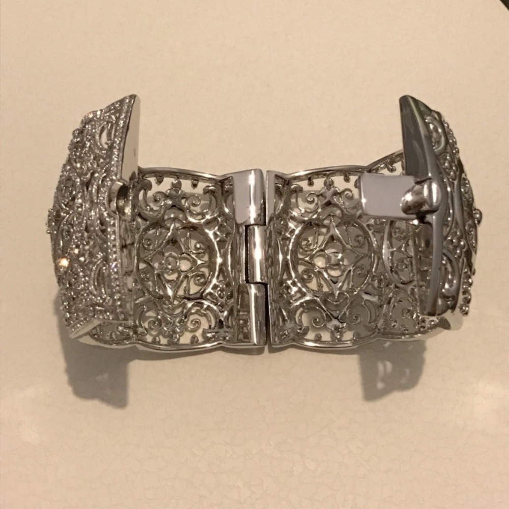 Nadri Statement Cuff Bracelet Embellished With Cr… - image 4